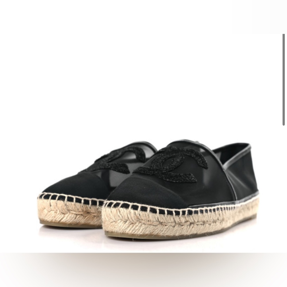 Black Chanel espadrilles